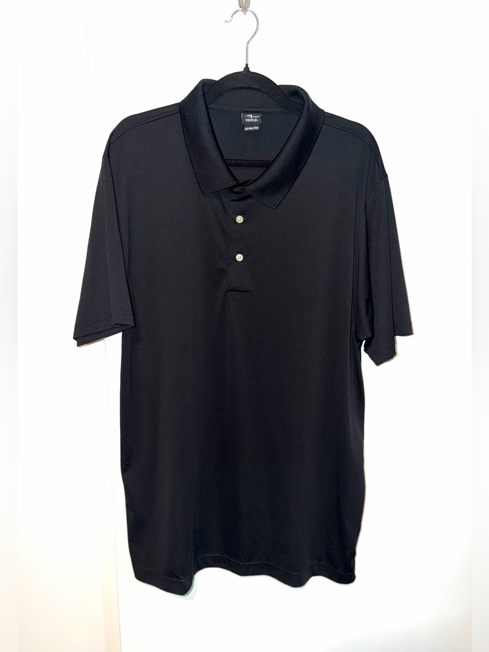 Men's Black Short Sleeve Collared Golf Polo Shirt Size XLT